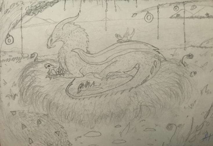 Momma dragon and her offspring (09/23/2022)